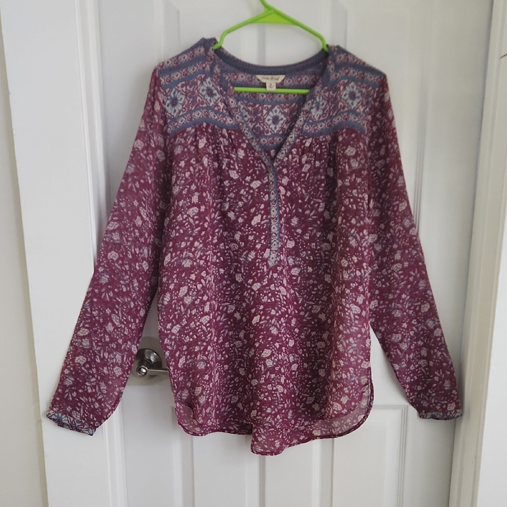 Lucky Brand Boho Floral Blouse